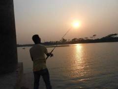 Fishing in the Kaliganga river
